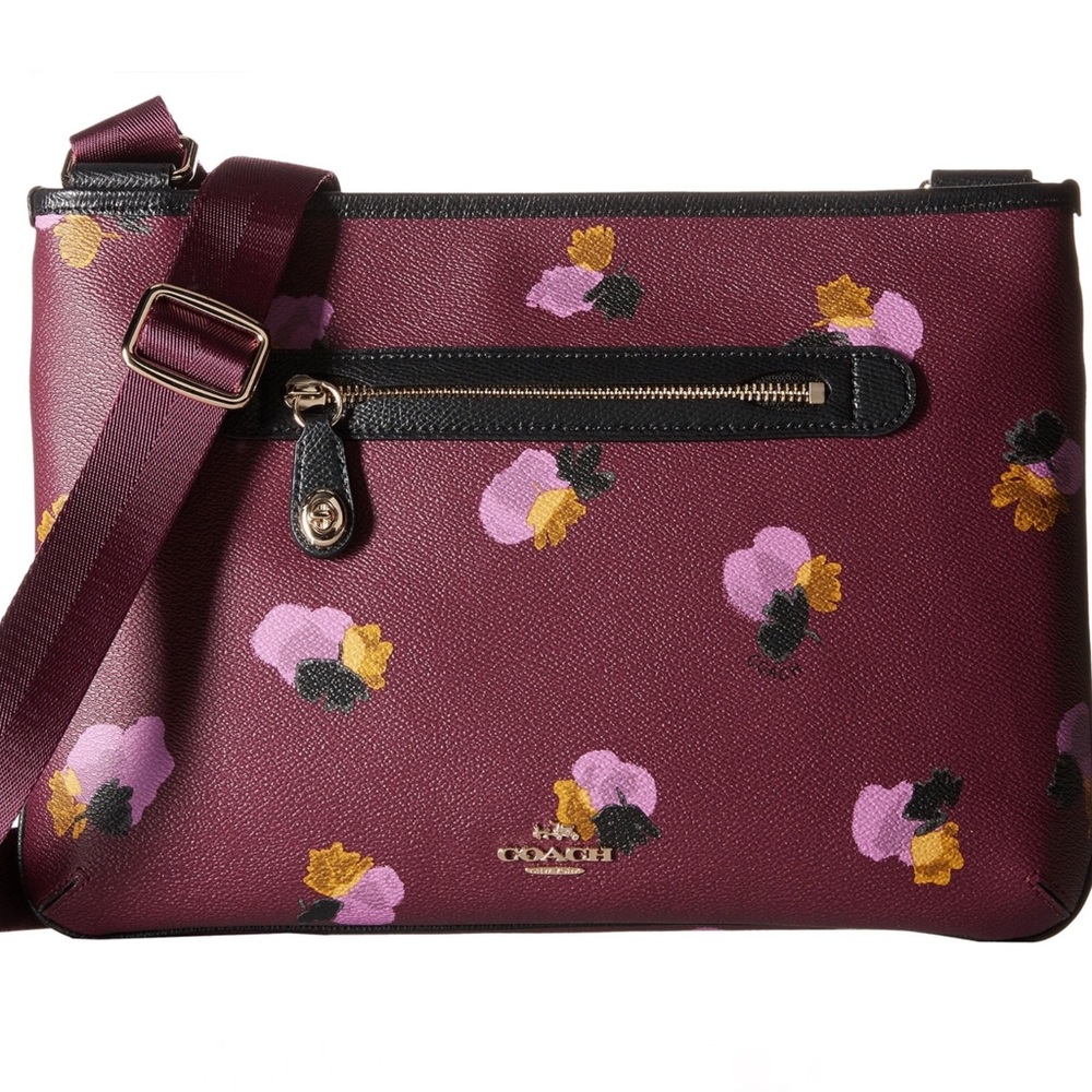 Taylor Crossbody In Floral Print Plum Purple